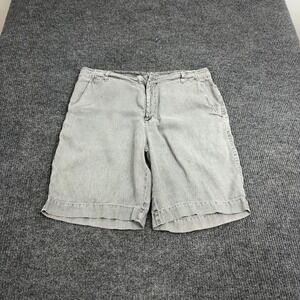 Martin Gordon Shorts Mens 36 Grey 100% Linen Flat Front Casual Summer Style